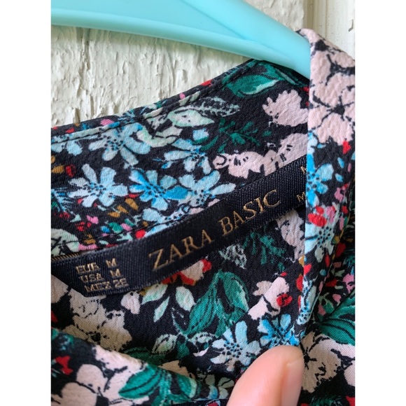 Zara Mock neck floral print mini dress size M - Picture 6 of 8
